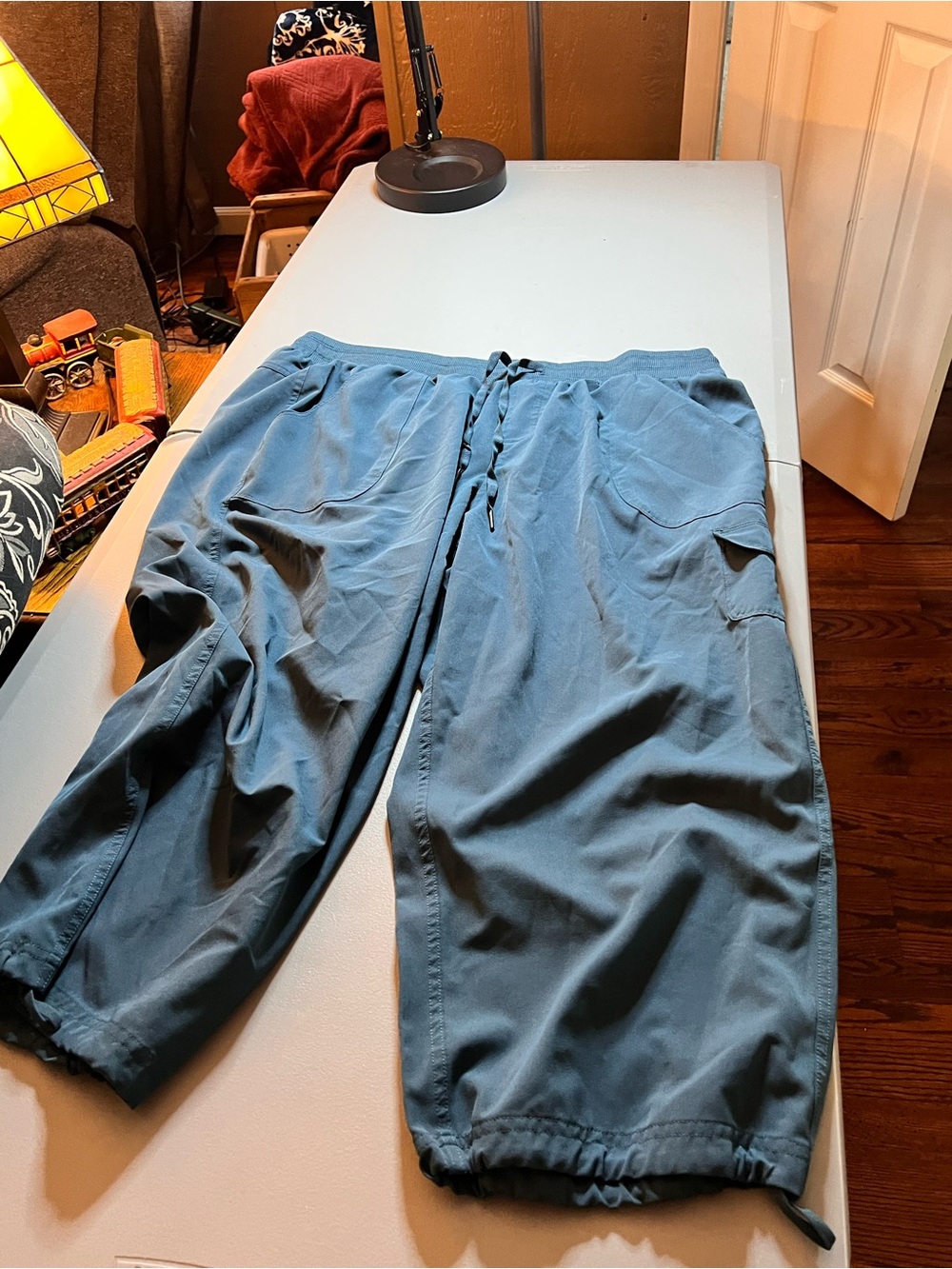 RBX Women's Slate Blue Capris with Drawstring Waist